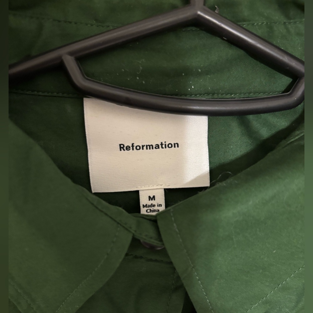 Reformation Olive Green Button-Down Shirt - Picture 3 of 4